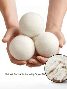 1/2/3pcs Solid Color Wool Dryer Balls, Premium Natural Wool Dryer Balls, Replace Dryer Sheets And Fabric Softener, Anti-Static Dryer Balls For Clothes, Reusable Softening Balls, Washing Machine Accessories - Multicolor - View 3