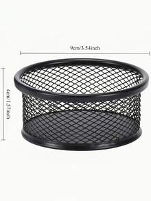 1/2 piezas Cesta de almacenamiento de escritorio con malla, soporte para clips de papel, carpeta de archivos de escritorio, dispensador de clips de papel con forma de cuenco de malla, accesorio de oficina, caja de almacenamiento para organizar piezas pequeñas - Multicolor - Ver 2