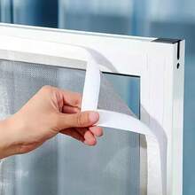 1pc Summer Anti-Mosquito Screen Mesh, Self-Adhesive Window Screen Mesh, Easy Install Home Window Screen Curtain With Magic Tape - Gray Mesh With White Trim - View 93