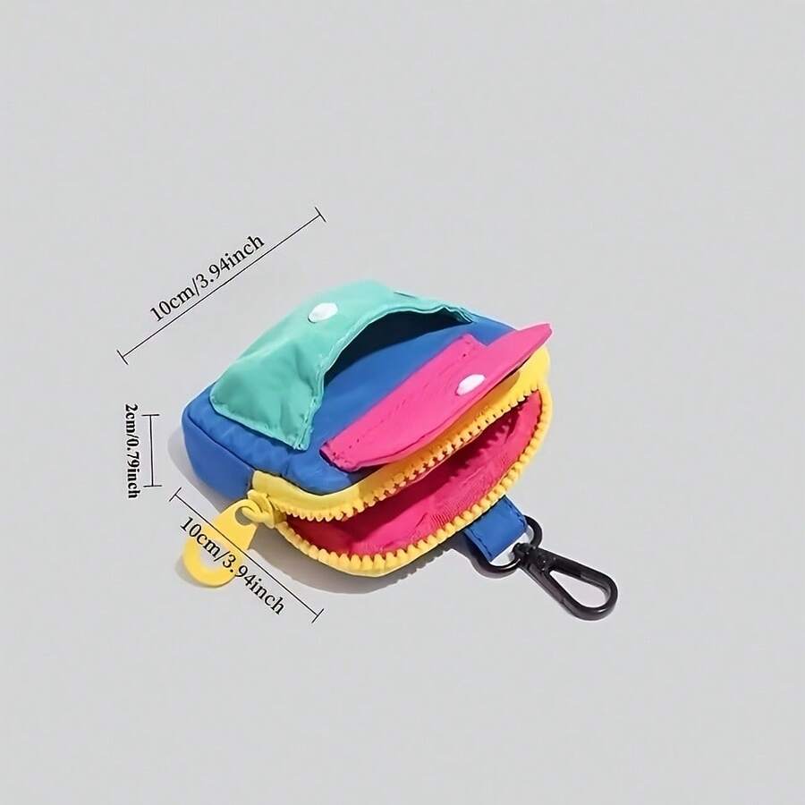 Macaron Style Portable Coin Purse & Mini Storage Bag - Compact Nylon Pouch, Suitable For Earphones, Lipstick, Makeup Remover - Travel, Gym, Daily Use - Cute Small Storage Bag