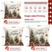 4pcs/1pc Red And White Striped Merry Christmas Theme Pattern Pillowcase Without Insert, Single-Sided Printed Pillowcase, Suitable For Living Room Bedroom Home Decor, All Seasons Pillowcase - Multicolor - View 3