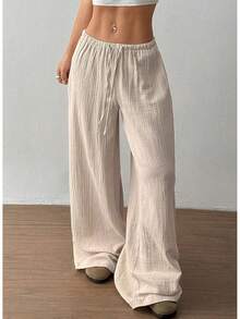 Pantalones Palazzo de Pierna Ancha para Mujer Acelitt, Pantalones Casuales Holgados para Descanso, Pantalones de Playa con Bolsillos (Demasiado Grandes, Por Favor, Elija una Talla Menor) - Negro - Ver 7