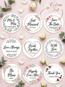 20pcs Personalized Round Text Labels, 5x5cm/2x2in, Customized Waterproof Scratch-Resistant Removable Stickers, Wedding Favor Gift Box Seal Stickers, Thank You Labels, Baking Handmade Business Decoration, Wine Bottle Notebook, Christmas Thanksgiving Gift Labels - Multicolor 5 - View 3