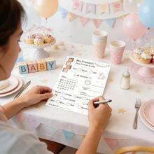 10/30 Pcs French-Themed Baby Shower Game Cards For Gifts, Designed For Decoration And Activities During Gender Reveal Celebrations And Showers - Multicolor - View 3