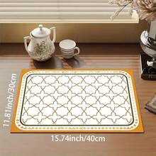 1pc Symmetrical Design Diatomaceous Earth Drying Mat, Non-Slip Heat-Resistant Absorbent Mat, Suitable For Kitchen Countertop, Coffee Machine, Tableware, Home Cafe Bar Party Decoration Placemat Gift - Multicolor - View 10