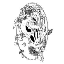 神秘圖騰：成人藝術著色本，24頁獨特塗鴉，哥德式恐怖風格，女孩禮物，返校禮物，文具，7.9x7.9 英吋，附紙墊 - 神秘 - 查看 5