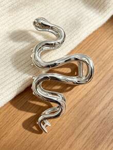 1pc Snake Texture Metal Hair Claw Clip For Women, Back Of Head Updo Braided Half-Up Hair Hair Claw - Multicolor - View 5