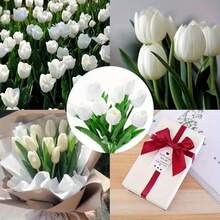 3pcs Artificial Tulip Flowers Home Decor Ornaments Living Room Bedroom Decoration Fake Flowers - Apricot - View 8