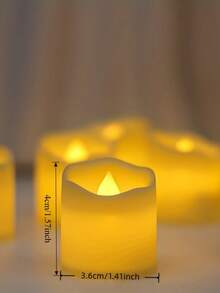 24pcs LED Warm White Candle Set - Battery Operated Realistic Flameless Tea Light Candles, No Flame LED Tea Light Candles, Battery Powered, Suitable For Yoga, Home, Wedding Decor, Holiday Gifts And Romantic Atmosphere Creation, Crystal Decorative Plastic Candles, Indoor Decoration, Perfect For Christmas, Party, Outdoor, Dining Table And Halloween. Suitable For Home, Wedding, Party, Halloween And Christmas Decoration - Indoor And Outdoor Use - LED Warm White Light Candle - View 8