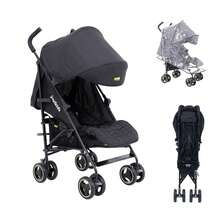 Dog Buggy, Small, Foldable With Reclining Function, Foldable Travel Buggy Up To 22kg, Including Sun Canopy, Rain Cover And Cup Holder - 黑色 - 查看 7