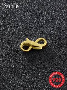 SYMFNY 1 pieza Conector de joyería con símbolo de infinito de plata de ley 925, extensor de pulsera, accesorio DIY - Hebilla en forma de 8 - Ver 3