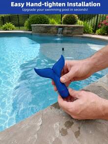 1/2Pcs Universal Pool Fountain Aerator Sprayer, 3/4 Inch Male Thread Pool Waterfall Jet, Tool-Free Hand-Tighten Installation, Adjustable Cooling & Oxygenating Sprinkler For Above Ground & Inground Pools, Summer Pool Accessory - Fish Tail Nozzle - View 3