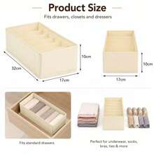1/3/6pcs Socks And Underwear Drawer Organizer, Non-Woven Fabric Foldable Wardrobe Storage Box, Suitable For Storing Clothes, Socks, Underwear, Ties, Belts, Bedroom Supplies,Dorm Room,Bedroom Room Decor,Back To School - White - View 5