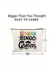 "Bingo" Buchstaben-Muster Reise-Kulturbeutel, Cartoon Spaß Multifunktionale Segeltuchtasche, Ladegerät Aufbewahrungstasche, Reise-Make-up Essential Tasche: Damen Reise-Essential Tasche, Unisex Reißverschluss Tasche, Kosmetik, Make-up und leichte Reise-Essentials, perfekt für Teenager, Geburtstag und Reise-Accessoires, Feiertagsgeschenk, Muttertagsgeschenk - Verschiedenfarbig - Übersicht 12