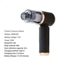 Mini Cordless Handheld Vacuum Cleaner, Car Vacuum Cleaner, Portable Rechargeable, 3-In-1 Design With Vacuum, Blower And Manual Pump Functions, Powerful Suction, Cleaning Assistant - Black - View 11