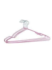 1pack With 1pc/5pcs/10pcs/20pcs Indoor Hangers, Minimalist Metal Clothes Hangers With Non-Slip Grooves, Suitable For Adult Use - Pink - View 6