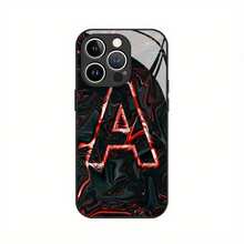 24h Shipping From DE – Coque téléphone : Verre trempé avec motif lettre A Tech – Noire, haut de gamme professionnel, à la mode, simple, tendance pour hommes et femmes, adaptée aux quatre saisons – Apple  11/12/13/14/15/16/17 Pro Max/Plus/SE/Air –  Galaxy S21/S22/S23/S24/S25 Ultra - 1 imagen principal - Ver 6
