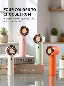 AOYI 1pc Rechargeable Digital Display Portable Handheld 100-Speed Adjustable Mini USB Charging Fan - Multicolor - View 7