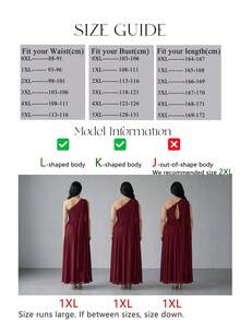 Plus Size Asymmetrical Neck Chiffon Dress With Flowing Sleeves, Bridesmaid Dress Wedding Party Fall - Burgundy - View 3