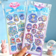 Dreamy Glitter Shaker Stickers, Cartoon 3D Crystal Decals, Scrapbook Decoration Stickers - 彩色 - 查看 2