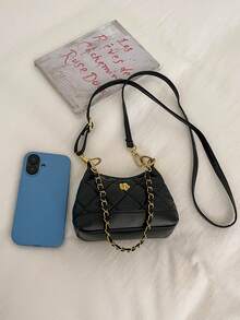 Fashion Mini Small Bag, Lightweight Shell Small Bag, Chain Handheld Crossbody Bag - Black - View 4