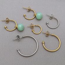 3pcs/Lot 19-28mm C-Shaped Stainless Steel Ear Hooks Earring Posts With Loop C Shape Ear Studs Earrings DIY Jewelry Making Accessories Supplies - Multicolor - View 7