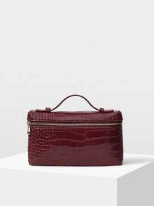 PREMIUM SQUARE OPENWORK BAG - Burgundy - View 1