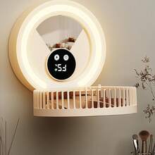 Foldable Portable Desktop Fan, LED Night Light + Mirror, 5-Speed Wireless Mini Cooling Fan, Multi-Angle Tilt Adjustment, Suitable For Bedroom/Office/Dorm - Multicolor - View 8