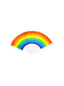 4 Rainbow Folding Fans, Featuring Classic Rainbow Stripes And White Fan Ribs Design. Lightweight And Easy To Open And Close, Effortlessly Bringing A Cool Breeze. Suitable For Summer Cooling, Party Performances And Rainbow Themed Events. Extremely Eye-Catching, Great For Photos. Room Decor, Party Decor, Wedding Decor, Classroom Decor, Red Blue White Birthday Decor - View 9