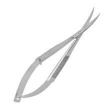 1pc Stainless Steel Cuticle Eyebrow Scissors Extra Fine Curved Professional Precise Pointed Tip Grooming Kit For Eyebrow, Eyelash - Silver - View 1