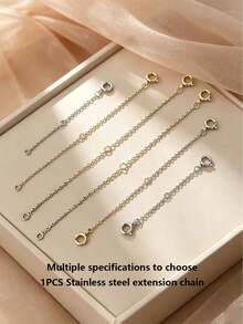 1 pieza Cadena Extensora Versátil y Extendida, Adecuada para Cadena de Extensión de Collar y Pulsera, Accesorio de Cadena Ajustable de Acero Inoxidable que Preserva el Color - Cadena de extensión con hebilla de resorte - Ver 11