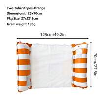 1 Set Adult PVC Inflatable Floating Bed (Pump Included), Portable Swimming Float Suitable For Pool And Beach, Lightweight Durable Comfortable Inflatable Lounge Chair, No Electricity Required, Quick Inflation And Easy To Carry, Adult Relaxation Water Toy - Multicolor - View 13