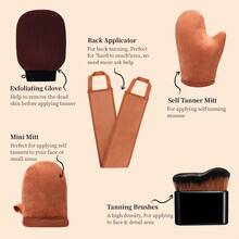 6pcs Pjordo Self Tanner 3.38oz Set, Summer Color Self-Tanning Lotion, Deep Dark Color For All Skin Tones With Self Tanning Mitt Applicator Kit, 1 Hour Sunless Tanner, Fast Self Tan, Long Lasting Self Tanning Foam, No Fake Tan Smell, Holiday Gifts - Dark Brown - View 5