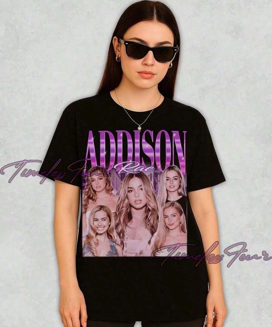 AliyAh-Shirt Vintage 90s T-Shirt, Retro Hop Music T-Shirt, Classic Concert T-Shirt, Fashionable Urban Fan Clothing, 100% Cotton Animation Print T-Shirt. - 粉色 - 查看 1