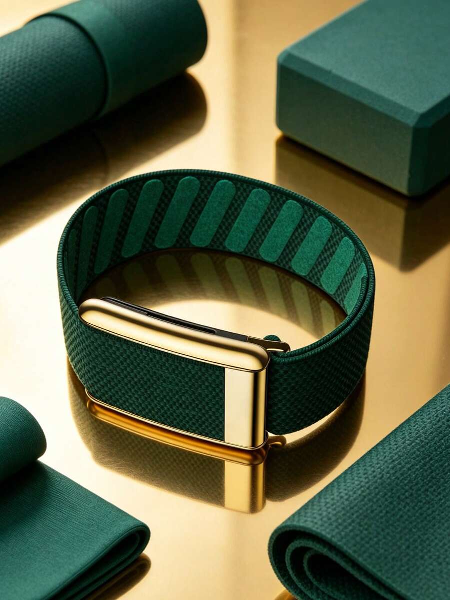 Tali Jam Tangan Kepang Super Mewah 5.0 - Cocok untuk 5.0/MG - ECG, Aksesori Berkualitas Tinggi untuk Perangkat Wearable Kesehatan & Kebugaran - Logam Premium - Dark Green - View 1