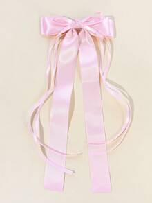 1pc Women's Smooth Satin Multi-Layer Long Ribbon Bow Hair Clip, Solid Color Versatile, Suitable For Daily Wear,Clips For Hair - Multicolor - View 8