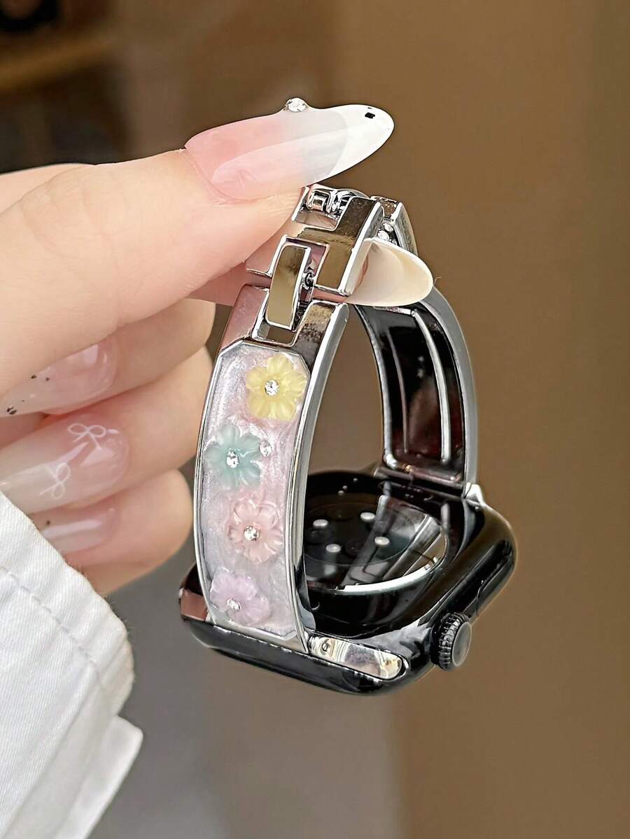 1條優雅時尚精緻舒適女款錶帶 38/40/41/42/44/45/46/49mm 高端商務錶帶 適用於Apple Watch Series Ultra/SE/10/9/8/7/6/5/4/3/2/1 波希米亞風復古風