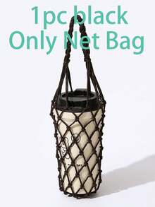 Portable Elastic Mesh Bag, Woven Coffee Cup Mesh Bag, Unisex, Reusable, Travel Storage Bag, Home Decor, Travel Vacation, Beach, Summer Holiday, Daily Outdoor, Fitness Sports, Gym, Back To School, Camping Essential Accessory - Multicolor - View 15