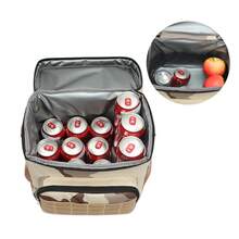Outdoor Waterproof Picnic Bag Camouflage Thermal Insulation Lunch Box Bag Oxford Cloth Portable Thermal Insulation Bag 15L - Black, White and Gray Camouflage - View 4