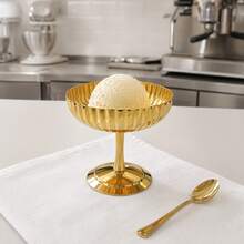 1 pieza Plato de postre de acero inoxidable, taza de helado, recipiente para pudín, fruta y yogur, vajilla de servicio para fiestas - Multicolor - Ver 1