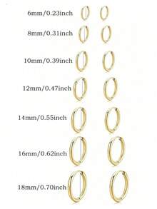 1 Pair Gold Stainless Steel Huggie Hoop Earrings, Hinged Snap Cartilage Spiral Earrings, Minimalist Small Stackable Piercing Jewelry, Unisex Daily Style - Gold - View 8