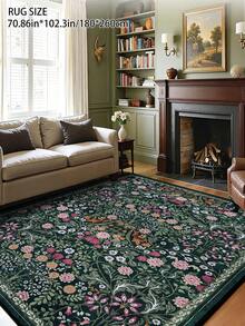1pc Vintage Distressed Persian Style Rug, Red Bohemian Moroccan Style Comfortable Polyester Fiber, Pink Rug Rectangular Easy Care Washable Home Area Rug, Suitable For Living Room, Hallway, Bedside, Living Area, Bedroom Home Decor - Multicolor - View 30