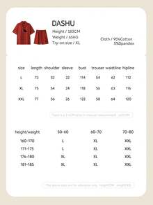 Gongdie 2 Pieces Couple Men Pajama Set,Summer Soft Cotton With Gold Zigzag Trim And Dog Print Loungewear - Red - View 8