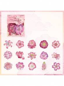 1 Pack 30pcs Floral Theme Scrapbook Stickers, Vintage Creative Aesthetic Decals, DIY Decoration Collage Craft Materials, Holiday Gift, Personalized Scrapbook School Stationery Supplies School Supplies - PET - View 13