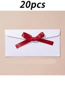 20pcs Colorful Envelopes, Creative Premium European Style Envelopes With Bow, Thickened Pearl Paper, Long Envelopes - Regular Model - View 11
