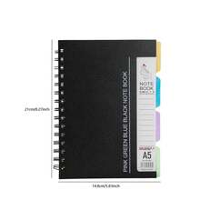 A5/A4 Spiral Notebook With 96 Pages And 4 Divider Pages, Colorful Inner Pages, Suitable For Students And Office Use, Available In Blue, Green, Black And Pink. - Khaki - View 8