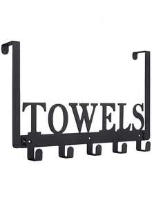 Steel Over-The-Door Hook, Bathroom Towel Rack, Heavy Duty Metal Multi-Functional Towel Rack Towel Holder Door Hanging Towel Rack, Towel Hook, Metal Sandblasted Finish Wall Mounted Door Hanging Soft Home Decor Bathroom Decor Bathroom Accessories - Multicolor - View 11