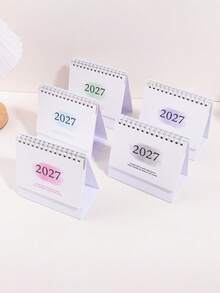 1 Pc Desk Calendar 2027 - Compact Vertical Flip Design, Durable Metal Ring Binding, Clear Monthly Layout - Simple And Fresh Calendar, Perfect For Home Office Or School Organization, Sophisticated Desk Calendar - Multicolor - View 11