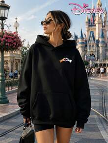 Disney Women's Hooded Sweatshirt, Unisex Hoodie, Toy Story Woody And Buzz Lightyear American Style Hooded Sweatshirt - Black - View 3