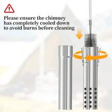 UNHO Hot Tent Stove Elbow Chimney Pipe Brush Accessories Exhaust For Wood Burner Stove - Silver - View 8